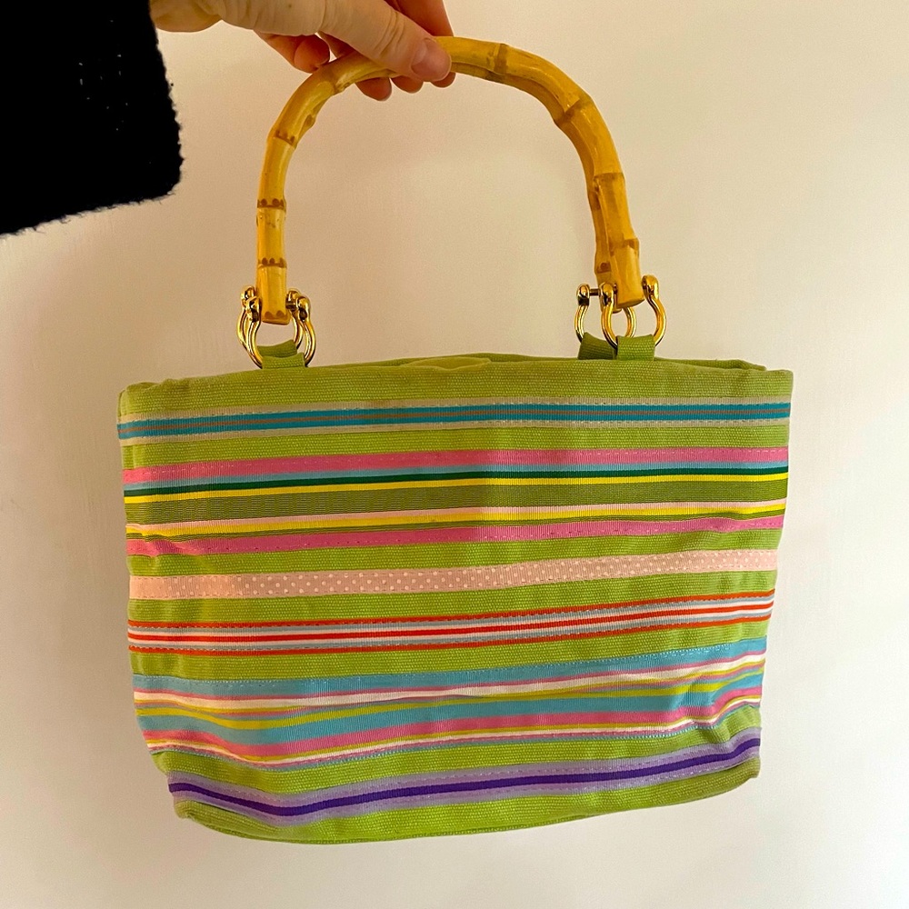 Tiannl hand bag with bamboo handles